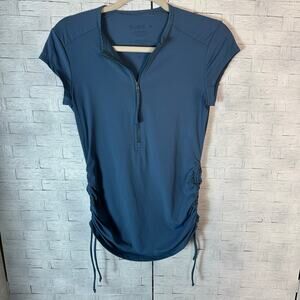 Carve Designs women's athletic top 3/4 zip drawstring side roosted nautical